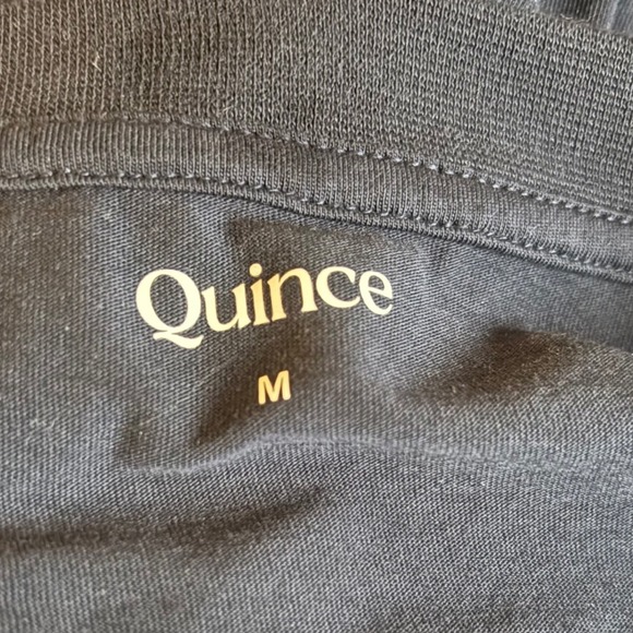 Quince Cotton Modal Relaxed Long Sleeve Tee Navy Blue Crew Neck LB48025 M - Picture 8 of 8